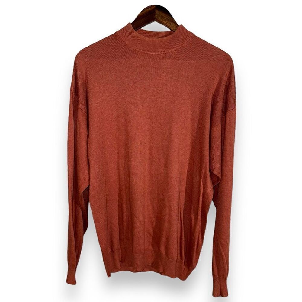 Zeidler & Zeidler Orange Made In Italy Mockneck Sweater L